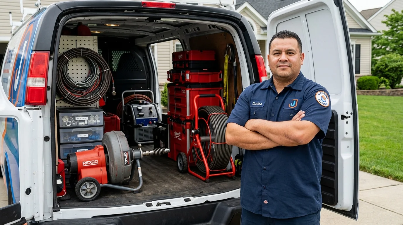 Professional drain cleaning equipment and Johns Plumbing LLC plumber in Sewanee