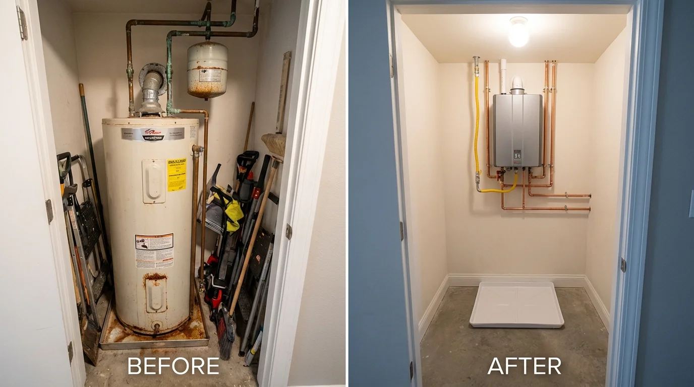Tank water heater versus wall-mounted tankless unit comparison for Sewanee, TN homeowners