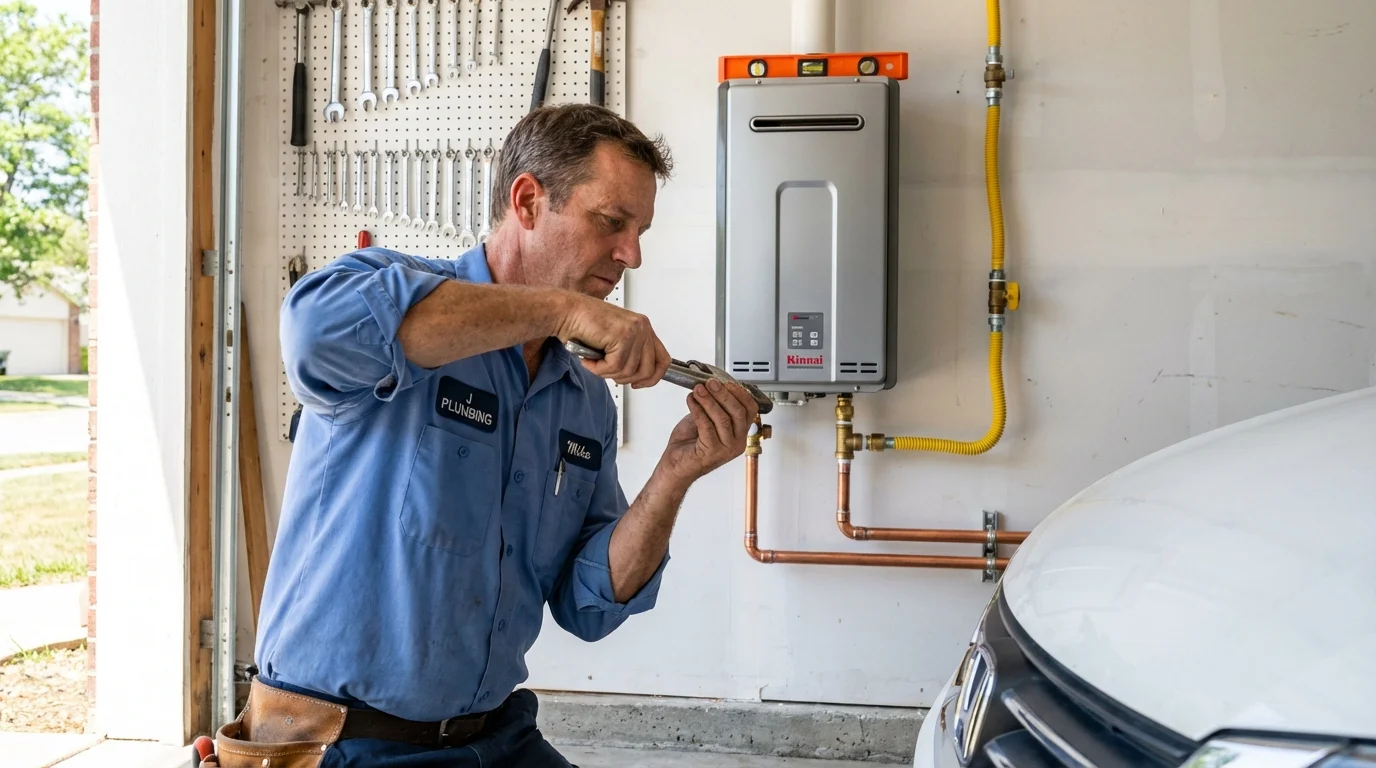 Tankless water heater installation by a Johns Plumbing LLC plumber in Sewanee